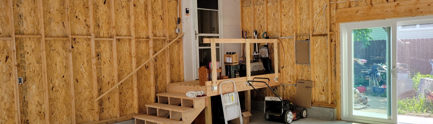 Inside Garage done with Sliding Doors