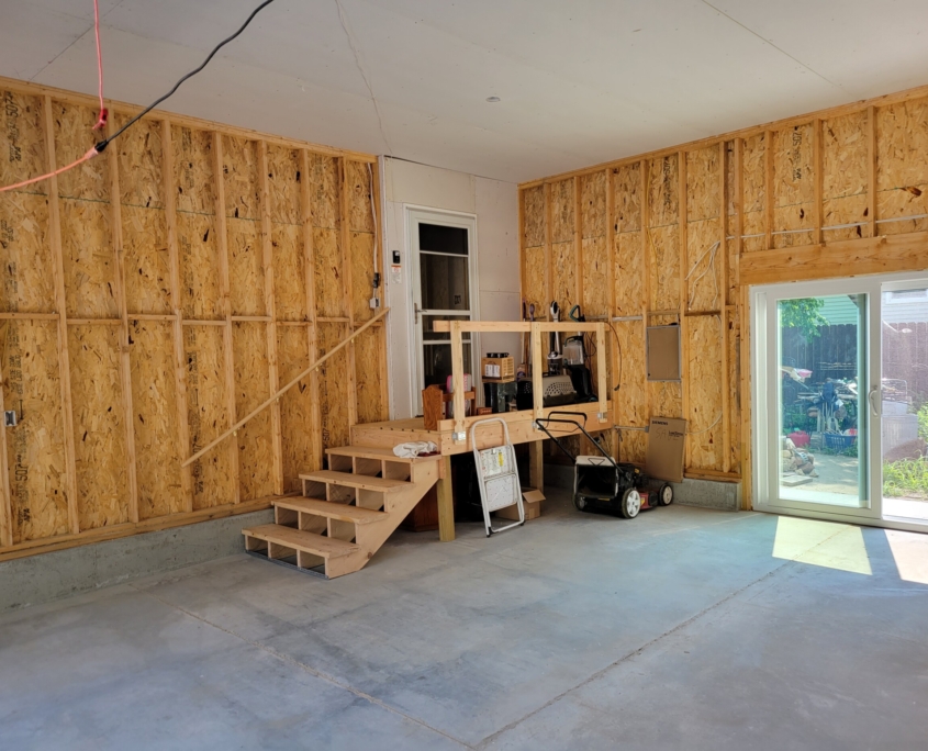 Inside Garage done with Sliding Doors